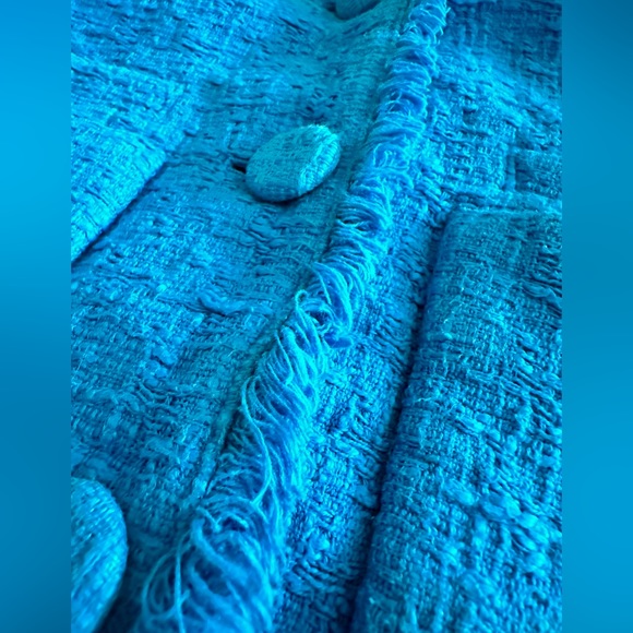 Proenza Schouler White Label Cropped Tweed Jacket Blue size 8 - Picture 12 of 13